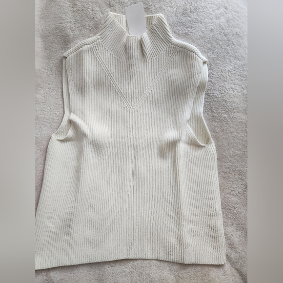 H&M co-or ord Set KNIT-RIB Sleeveless Top & Pencil maxi Skirt Cream Sz L, XL NWT - Picture 10 of 16